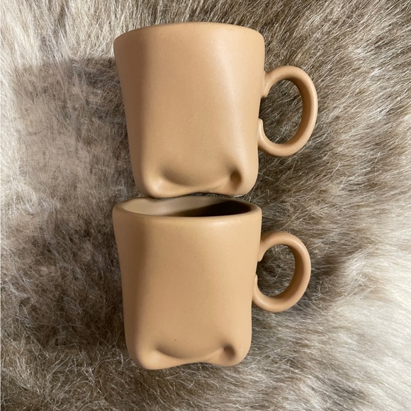World Market Tan Ceramic Espresso Mugs - Set of 2 - Picture 2 of 6